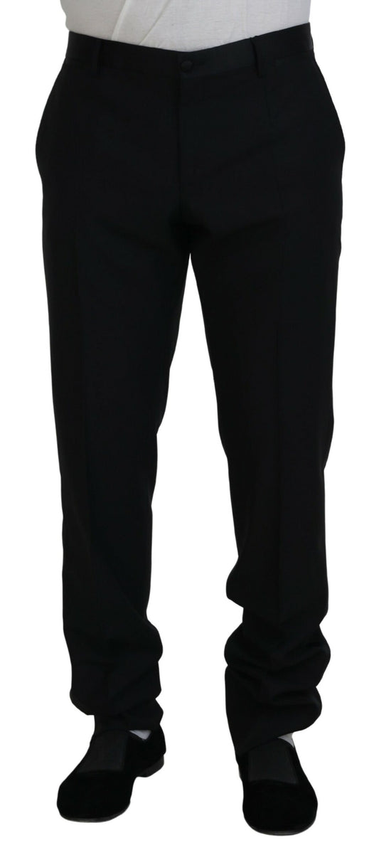 Dolce & Gabbana Black Dress Wool Silk Trouser Pants