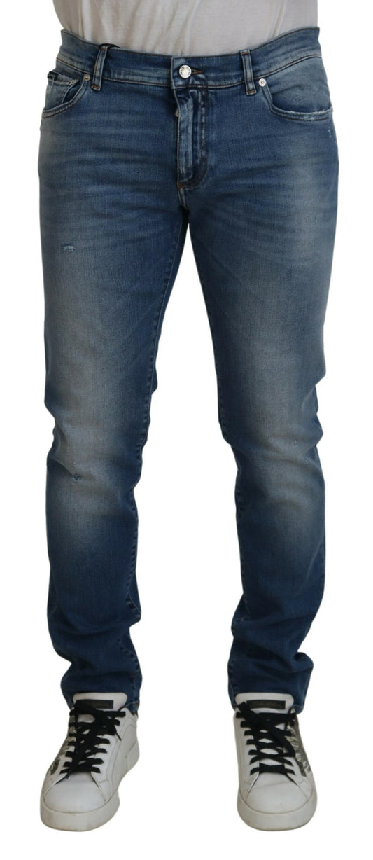 Dolce & Gabbana Blue Wash Skinny Cotton Denim Jeans