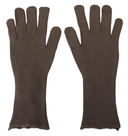 Dolce & Gabbana Gray Cashmere knitted Hands Mitten Mens Gloves
